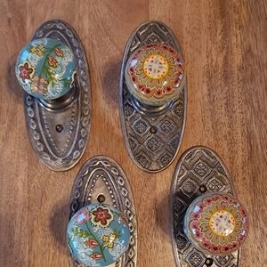 Boho hand-painted doorknobs